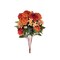 22" Flame Orange Artificial Cabbage Rose Bush – 5 Bloom Fabric Floral Stem-FB1954A9